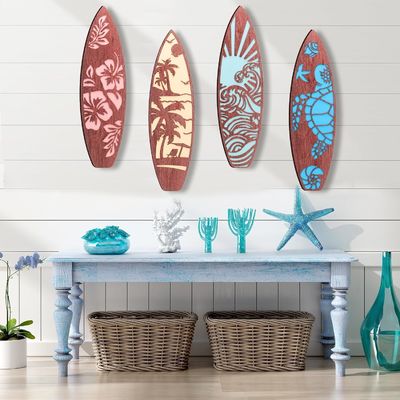 Tablas de surf tropicales hawaianas de verano Decoración para la pared como su petición fiesta Arte de playa