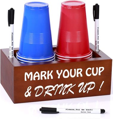 Portavasos desechables de pino blanco solo para distribuir utensilios de fiesta rústicos