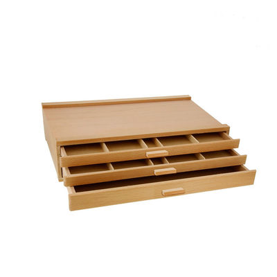 Caja de joyería organizadora de madera de lujo con cajón Impresión de serigrafía Impresión de seda / quemada
