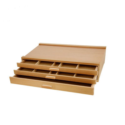 Caja de joyería organizadora de madera de lujo con cajón Impresión de serigrafía Impresión de seda / quemada