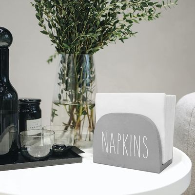 Portador de servilleta quemado a medida para encimeras de cocina 15x11x7.6cm de madera sólida de todas las estaciones