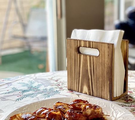 Teniente de servilleta rústico personalizable para decoración de granjas Impresión de serigrafía / quemado