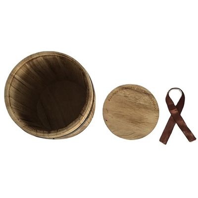 Impresión de barril de café de madera quemado Diseño sencillo y útil Perfecto para comprar a granel