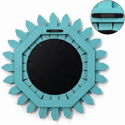 Espejo de pared decorativo en blanco o su color 12 pulgadas de madera rústica estilo Boho