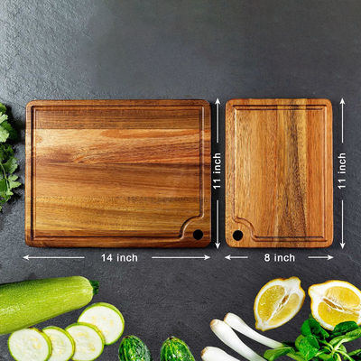 Compradores comerciales Moderno Acacia madera de cocina tabla de corte de queso con ranura de jugo
