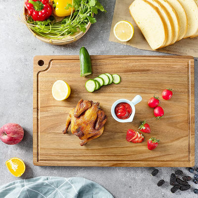 Compradores comerciales Moderno Acacia madera de cocina tabla de corte de queso con ranura de jugo