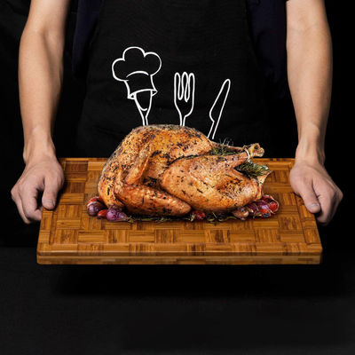 Tableros de corte de bambú para todas las temporadas Conjunto de 3 con ranura de jugo e impresión en serigrafía