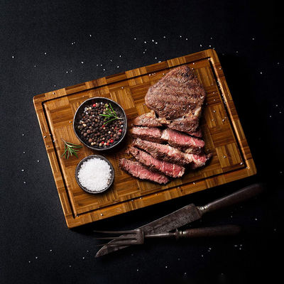 Tableros de corte de bambú para todas las temporadas Conjunto de 3 con ranura de jugo e impresión en serigrafía