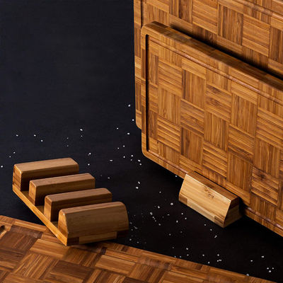 Tableros de corte de bambú para todas las temporadas Conjunto de 3 con ranura de jugo e impresión en serigrafía