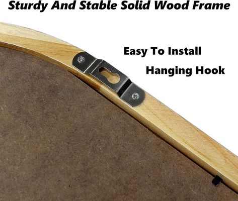 Baño dormitorio entrada Salón de estar Espejos decorativos Espejo de pared con estante y ganchos de abrigo Enmarcado en madera