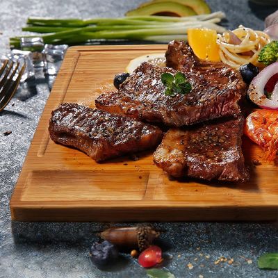 Tabla de corte de bambú multifuncional con 3 compartimientos y ranuras de jugo 43*32*1,8 cm