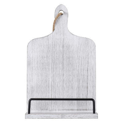 Lea sus recetas sin esfuerzo con este soporte de libro de recetas de madera rústica ajustable