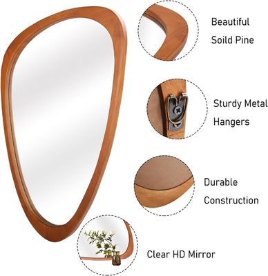Hermosa decoración para el hogar Muestra gratuita para espejo asimétrico Madera espejo irregular