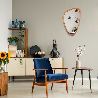 Hermosa decoración para el hogar Muestra gratuita para espejo asimétrico Madera espejo irregular