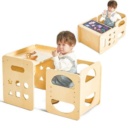 Madera personalizada niños de 1-3 años de edad silla de altura ajustable taburete paso para el salón