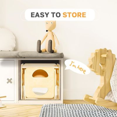 Madera personalizada niños de 1-3 años de edad silla de altura ajustable taburete paso para el salón