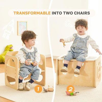 Madera personalizada niños de 1-3 años de edad silla de altura ajustable taburete paso para el salón