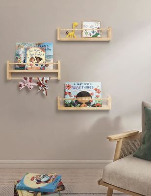 Diseño funcional para el hogar Niños Estante colgante de madera para la decoración de la habitación de los niños