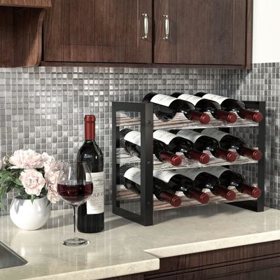 Diseño funcional Repisal de madera multifuncional para botellas de licor