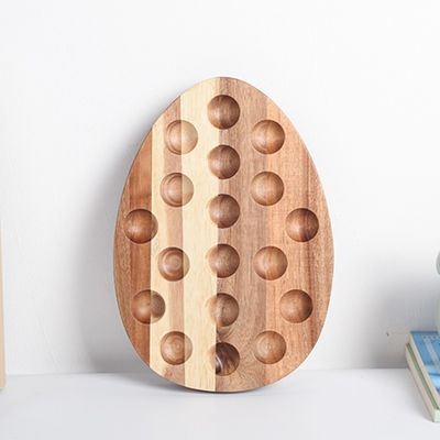 Herramientas para la impresión de huevos en serigrafía bandeja de huevo de madera para cocina y almacenamiento en el refrigerador