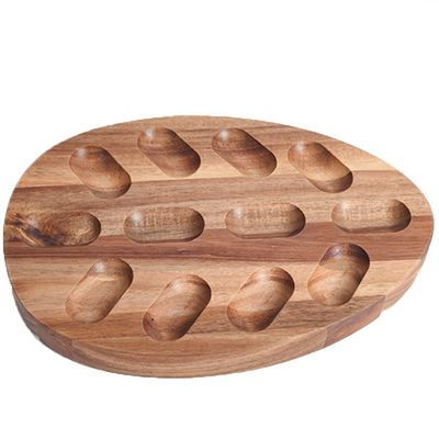 Herramientas para la impresión de huevos en serigrafía bandeja de huevo de madera para cocina y almacenamiento en el refrigerador