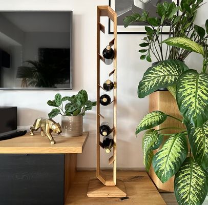 Estante de vino de madera personalizado para decoración del hogar Tipo de instalación Tipo de pie Regalo de aniversario