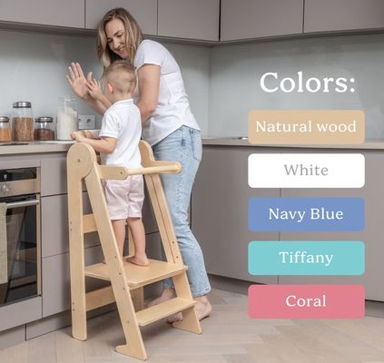 Impresión de taburetes de cocina para niños pequeños quemados con 3 alturas plegables ajustables Sí