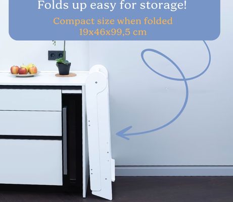 Impresión de taburetes de cocina para niños pequeños quemados con 3 alturas plegables ajustables Sí