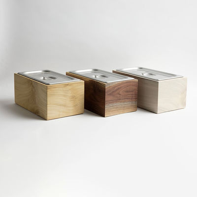 Contenedores de cocina compostables multifuncionales con tapa de acero inoxidable