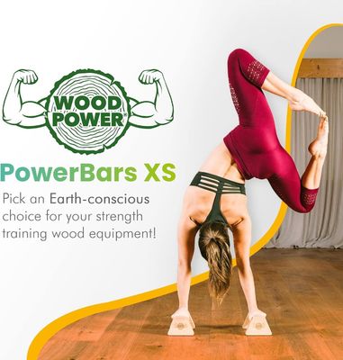 Barras de empuje de parallettes de madera PowerBars para ejercicios físicos en interiores Entrenador de pie de mano duradero