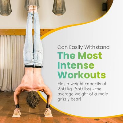 Barras de empuje de parallettes de madera PowerBars para ejercicios físicos en interiores Entrenador de pie de mano duradero