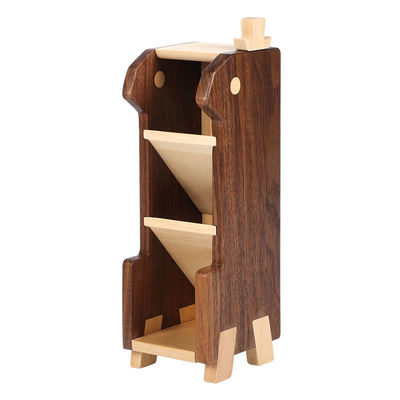 Estante de lápiz de escritorio de madera de múltiples capas para oficina y organización de estudio