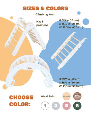 Embalaje de correos y gimnasio de juego escalador de madera natural Arco de escalada para niños juguete de aprendizaje
