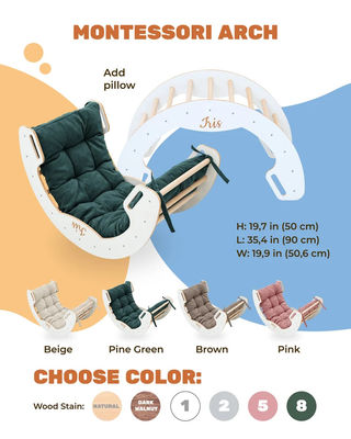 Embalaje de correos y gimnasio de juego escalador de madera natural Arco de escalada para niños juguete de aprendizaje