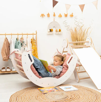 Embalaje de correos y gimnasio de juego escalador de madera natural Arco de escalada para niños juguete de aprendizaje