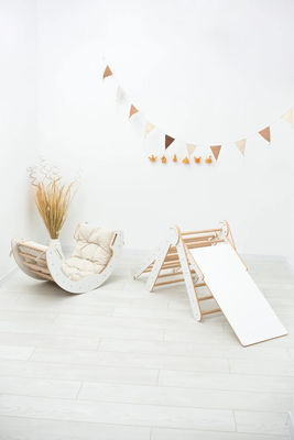 Embalaje de correos y gimnasio de juego escalador de madera natural Arco de escalada para niños juguete de aprendizaje