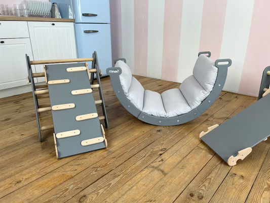 Montessori Gimnasio de juegos para niños Muebles hechos a mano Juguetes de madera maciza Arco tipo Red de rejilla Cuadro de escalada Muebles para niños de interior