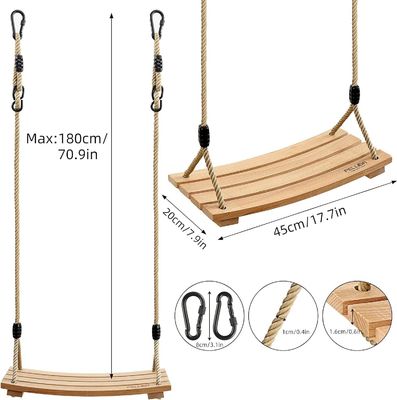 Logotipo personalizado Acceptable Gimnasio Swing Set para Niños Adultos Niños Silla de Balanceo de Árbol de Madera