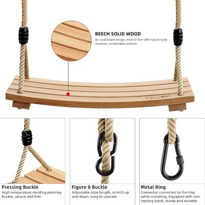Logotipo personalizado Acceptable Gimnasio Swing Set para Niños Adultos Niños Silla de Balanceo de Árbol de Madera