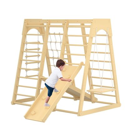 Juguetes de escalada de madera para niños pequeños para patios de juego y juegos de impresión grabado con láser