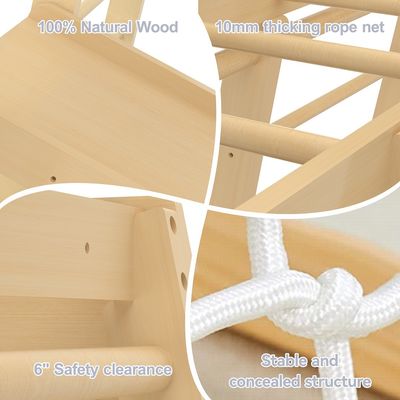 Juguetes de escalada de madera para niños pequeños para patios de juego y juegos de impresión grabado con láser