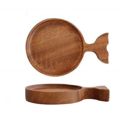 Estilo minimalista Acacia Walnut Beech Baja de madera para taza de café de diseño personalizado