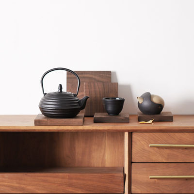 Cuadrados personalizados de nuez en blanco de madera para bocadillos de alta calidad y bandeja de té