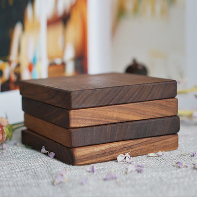 Logotipo personalizado Acceptable Walnut Cherry Wood Coaster para el estilo de diseño minimalista ecológico