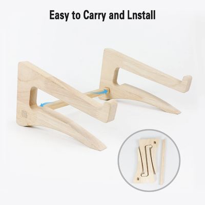 Soporte de computadora portátil de madera para escritorio 11-14 pulgadas compatible montaje portacuaderno desmontable