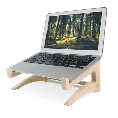 Soporte de computadora portátil de madera para escritorio 11-14 pulgadas compatible montaje portacuaderno desmontable