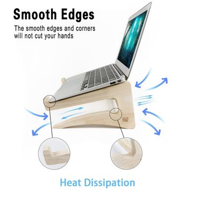 Soporte de computadora portátil de madera para escritorio 11-14 pulgadas compatible montaje portacuaderno desmontable