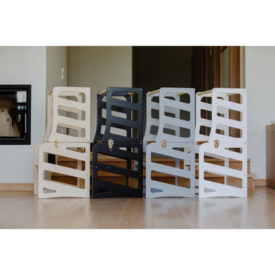 Torre de cocina plegable para niños de todas las temporadas Diseño moderno con torre de ayuda 3 en 1 y tobogán