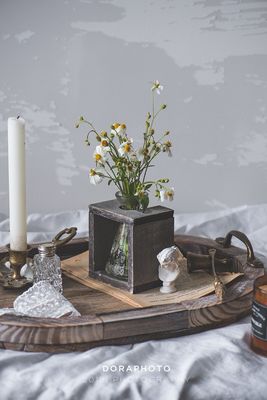 Envases de madera para el té y el tiempo libre