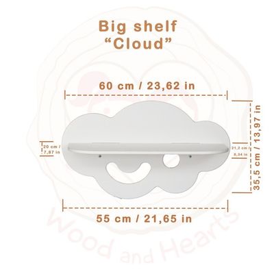 Aplicación para el hogar Niños Almacenamiento de juguetes Decoración del cuarto Preppy Forma de nube Niño Niño Estantes flotantes Ardiendo